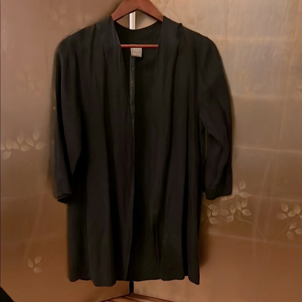 100% Linen Pure Match Navy Open Front Cardigan